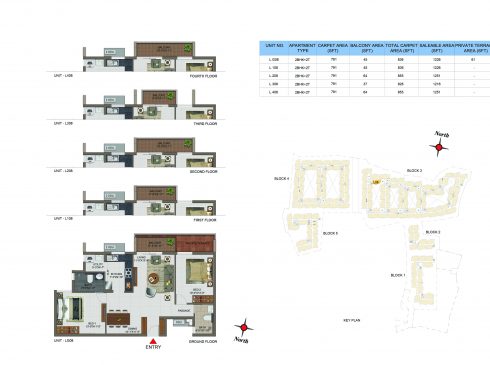 2 BHK Apartments Floor Plan (Unit No LG08, L108, L208, L308, L408) - Casagrand Utopia