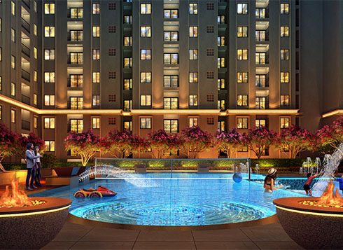 Casagrand First City Amenities - Fire Camp Swimming Pool View