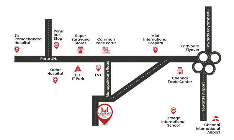 Casagrand Majestica Location Map