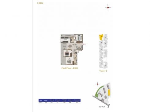 Casa Mercury Galaxy 1 Tower 2 -3 Bhk Unit Plan