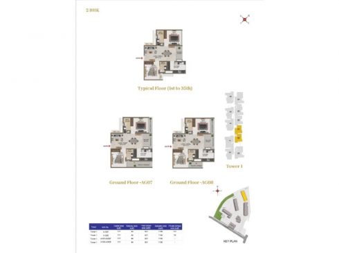 Casa Mercury Galaxy 1 Tower 1 - 2 bhk Unit Plan