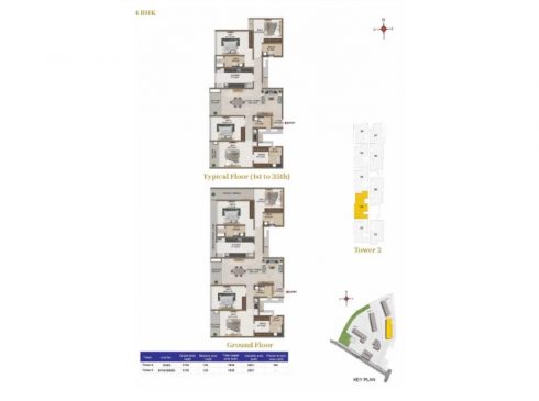 Casa Mercury Galaxy 1 Tower 2 - 4bhk Unit Plan