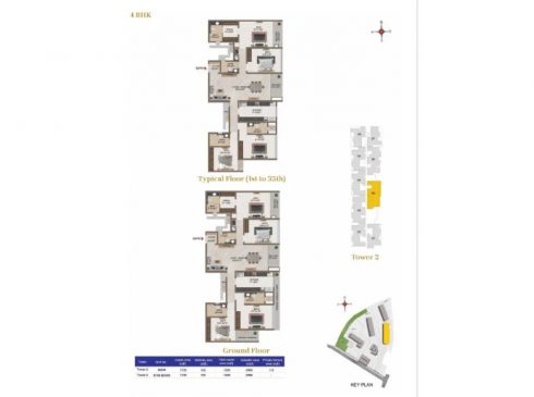 Casa Mercury Galaxy 1 Tower 2 - 4bhk Unit Plan