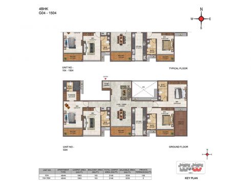 Casagrand Casablanca Unit G04 - 4BHK Ground Floor